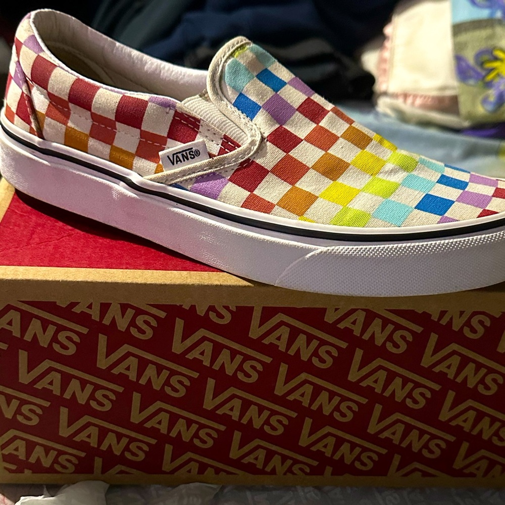 Classic Slip-On (Checkerboard) Rainbow/Tr